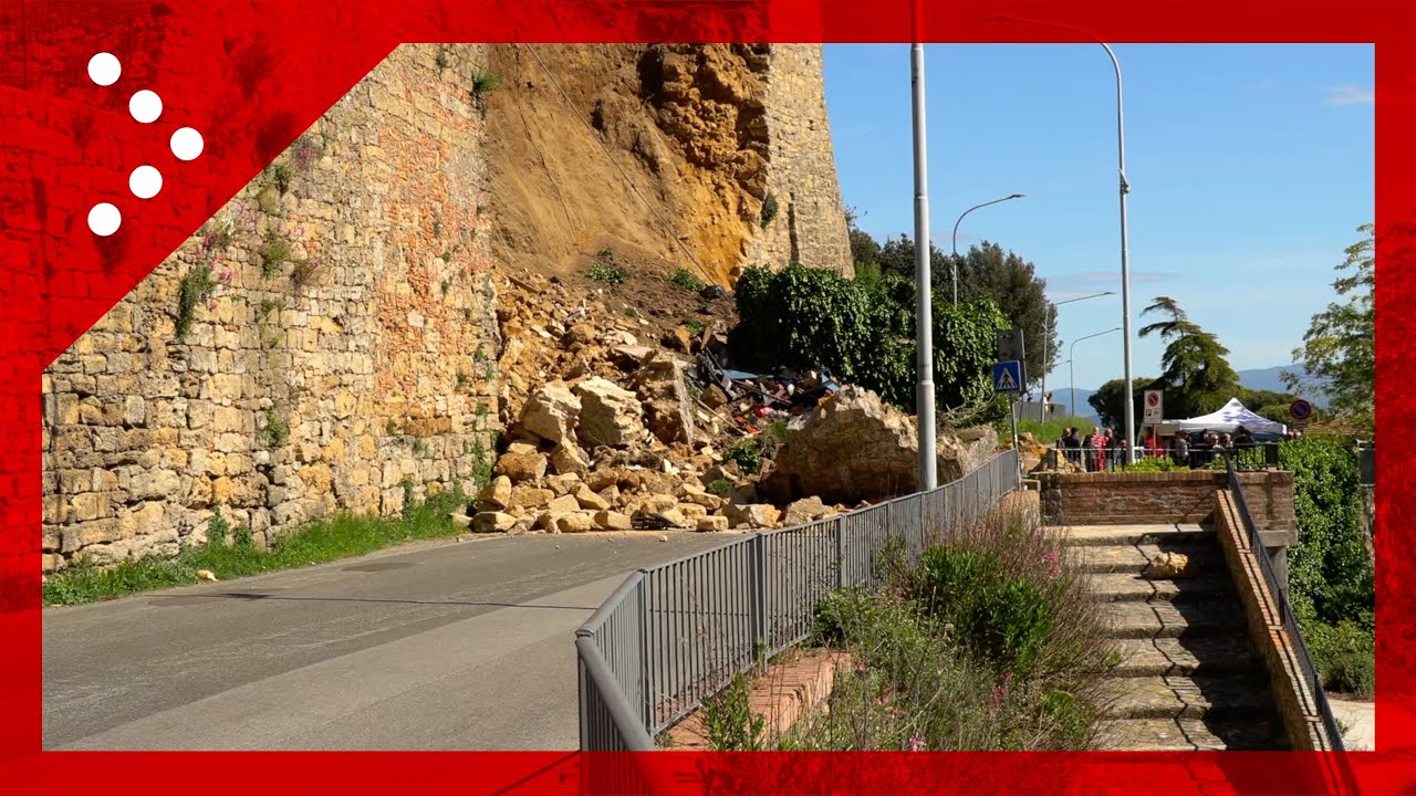 Volterra, crolla tratto delle mura medievali vicino Porta San Felice