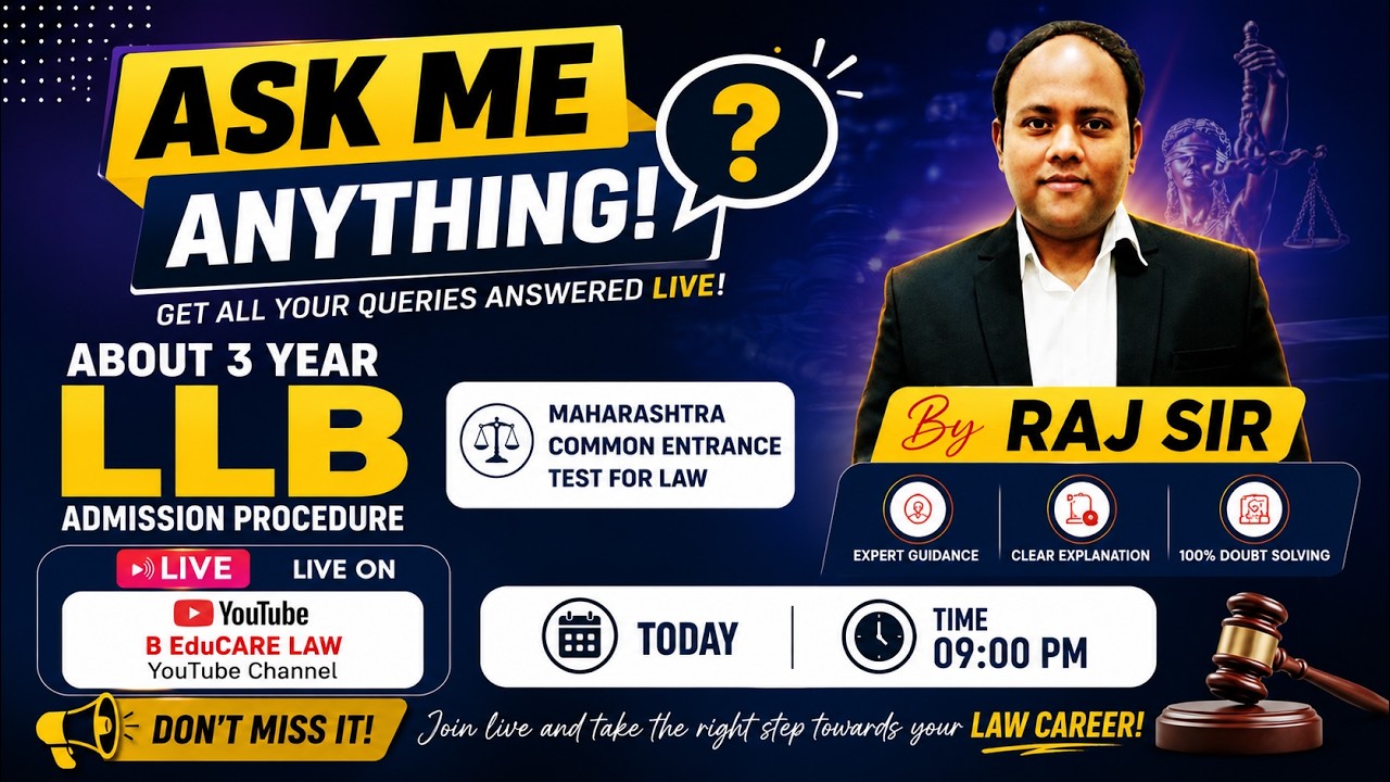 LIVE : Ask me Anything on Admission Process of 3 Years LLB 2026 #mhcetlaw #3yearllb #beducare