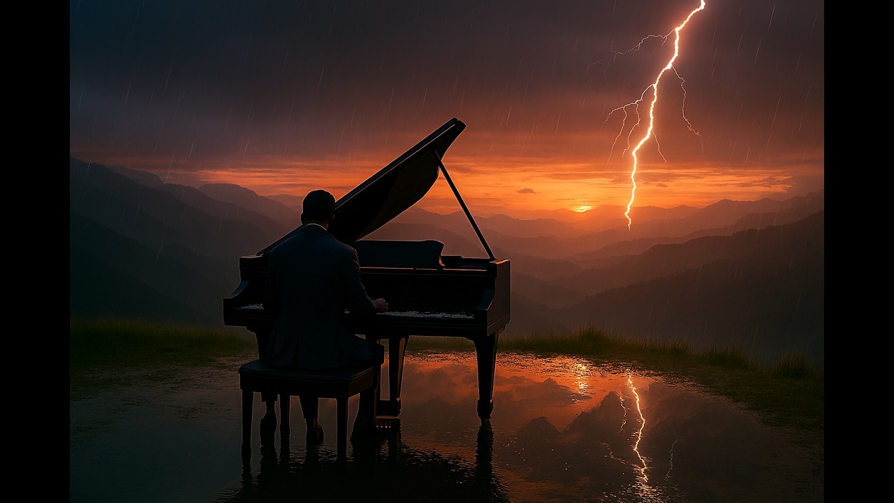 Melancholic Piano Rain Sounds – Deep Work & Concentration Music