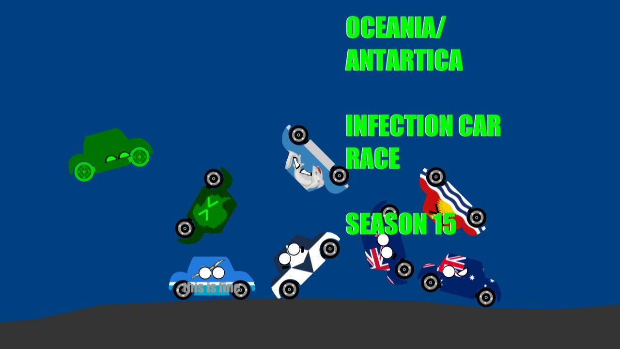 Oceania/Antarctica Infection Car Race | Country Cars | Algodoo | Season 15