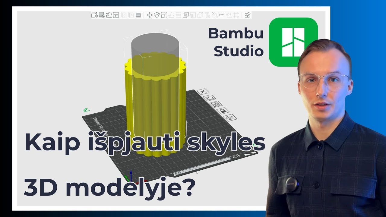 Kaip išpjauti skyles 3D modelyje Bambu Studio programoje
