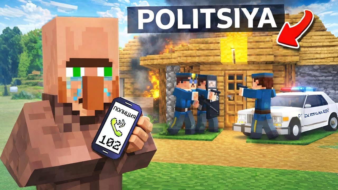 😱POLITSIYACHILAR QISHLOQINI UYINI TORTIB OLISHDI | MINECRAFT UZBEKCHA