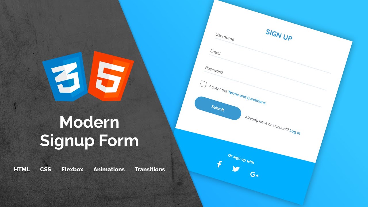 Build a Modern Signup Form | HTML, CSS & Flexbox