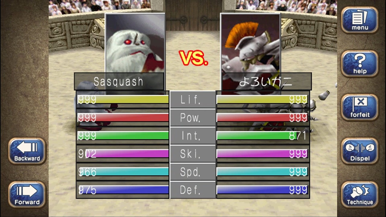 Sasquash vs. 10 Random Monsters - Monster Rancher 2 DX