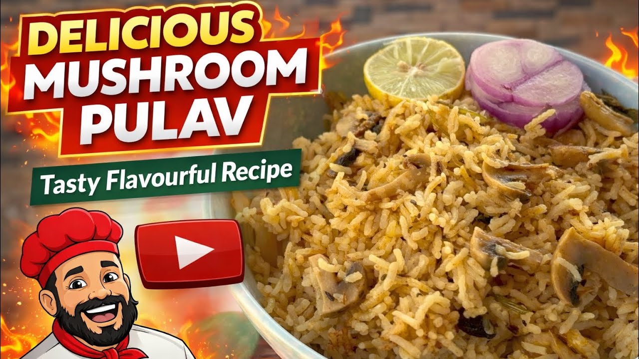 Delicious Mushroom Pulav 😋 | Simple & Flavourful Veg Mushroom Pulav | Tasty Mushroom Pulav in Telugu