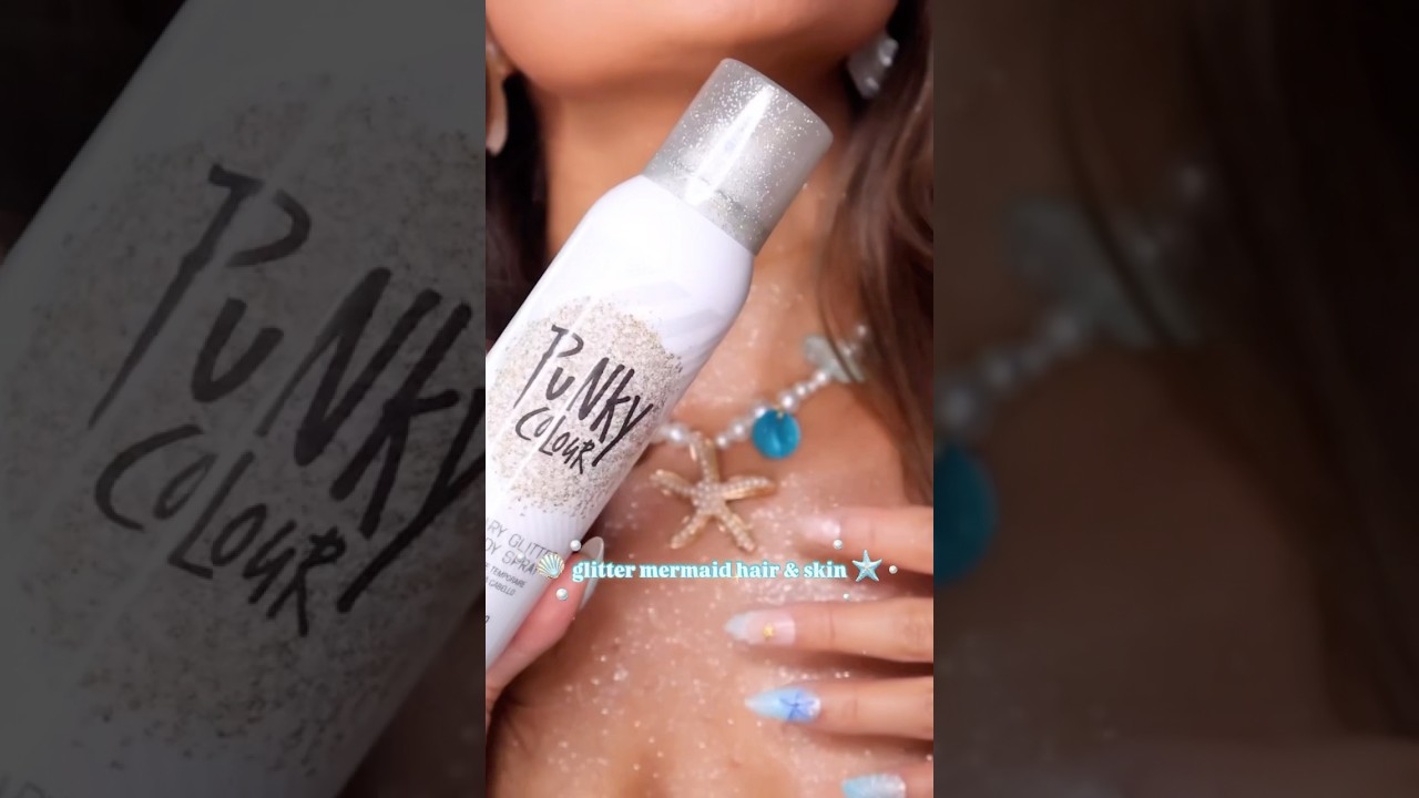 easy glitter mermaid hair and skin! ✨ #mermaid #glitter #summer #hair #makeup #glittermakeup