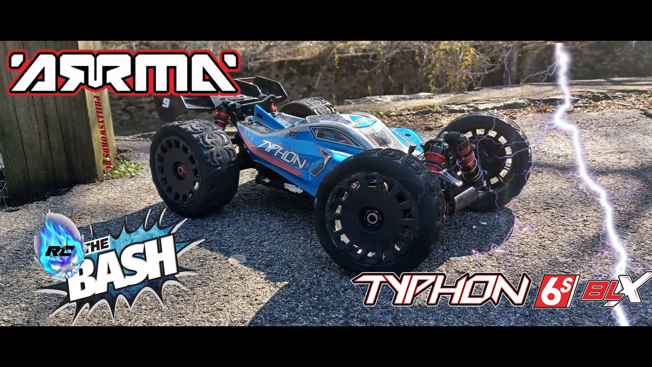Arrma Typhon 6S V2 Castle System  Mamba ESC 1800kv Motor on Truggy Tires