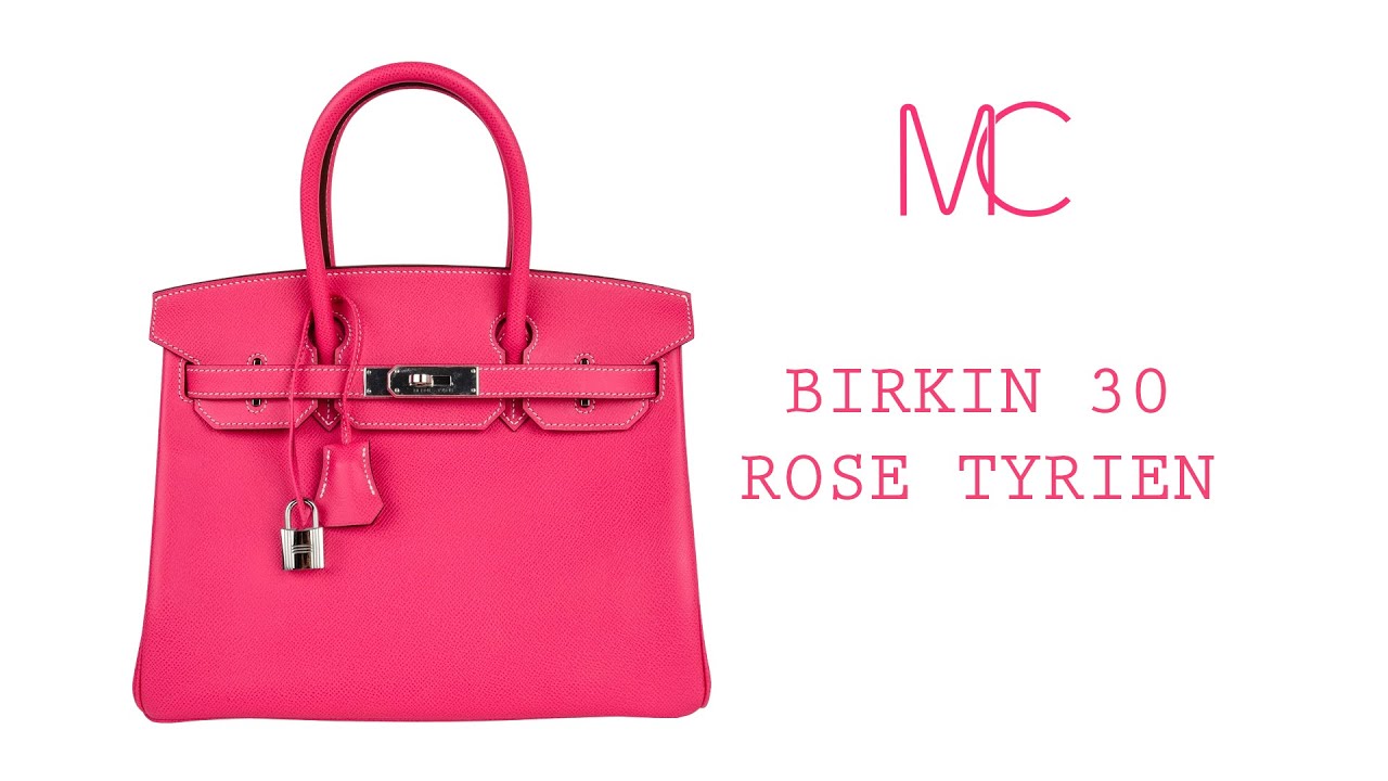 Hermes Birkin 30 Bag Rose Tyrien Candy Epsom Limited Edition Palladium • MIGHTYCHIC •