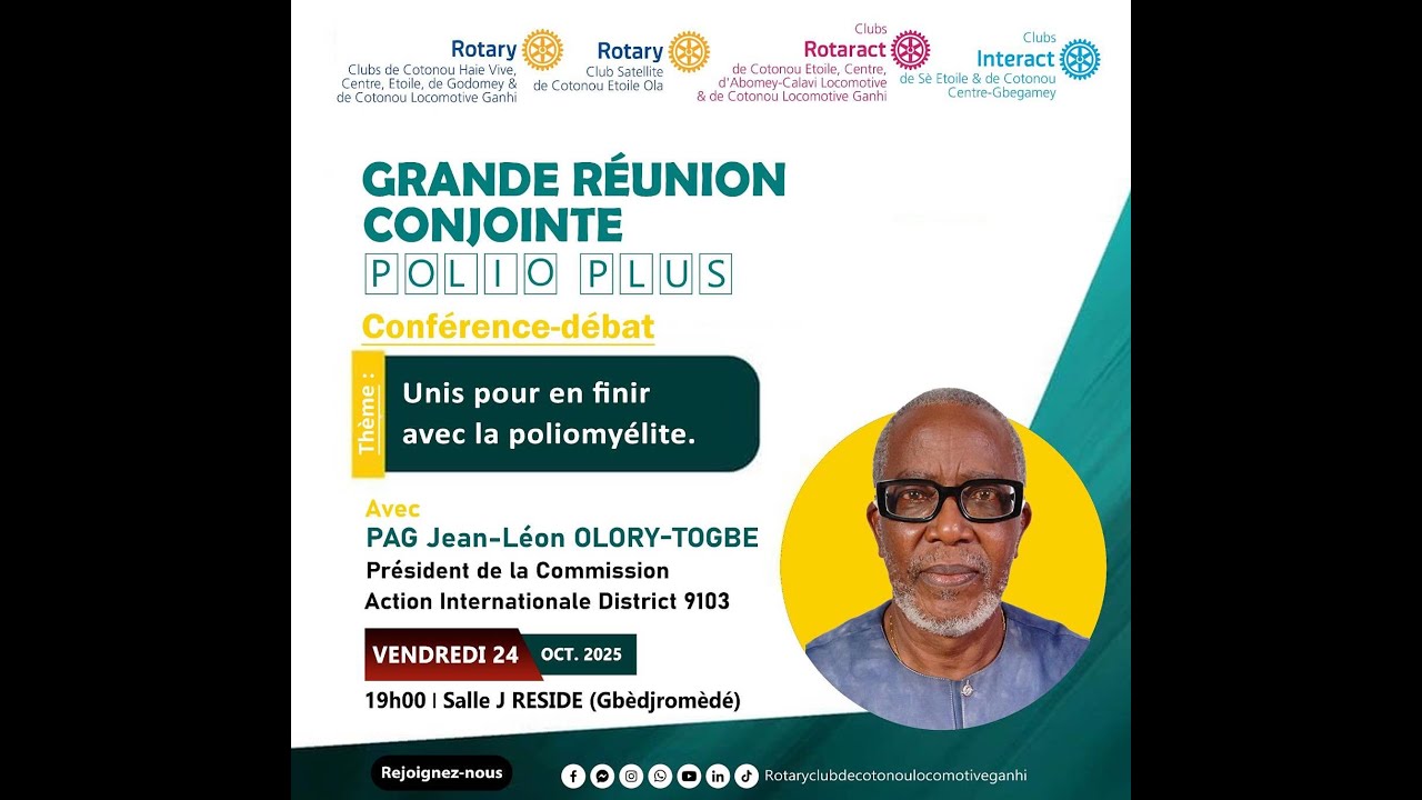 RÉUNION CONJOINTE POLIOTHON--UNIS POUR EN FINIR AVEC LA POLIO--PAG Jean-Léon OLORY-TOGBE