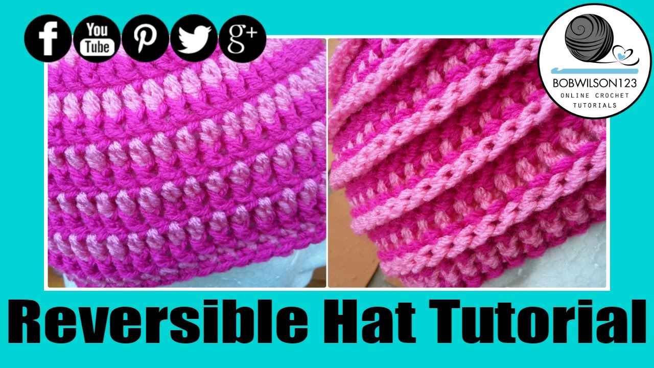 Crochet Reversible Spiral Beehive Unisex Hat Tutorial