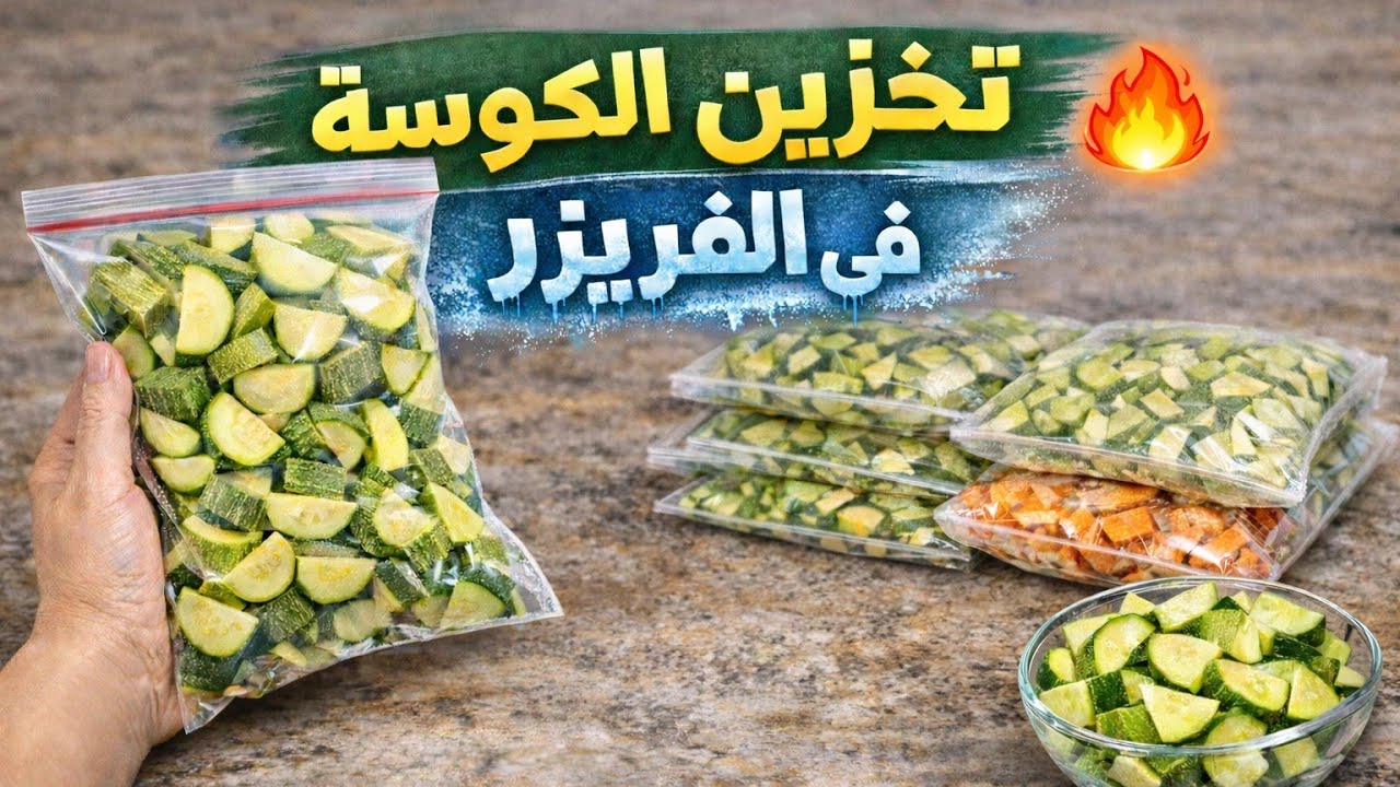 افضل  طريقة لتخزين  الكوسة للسنه للسنه 
