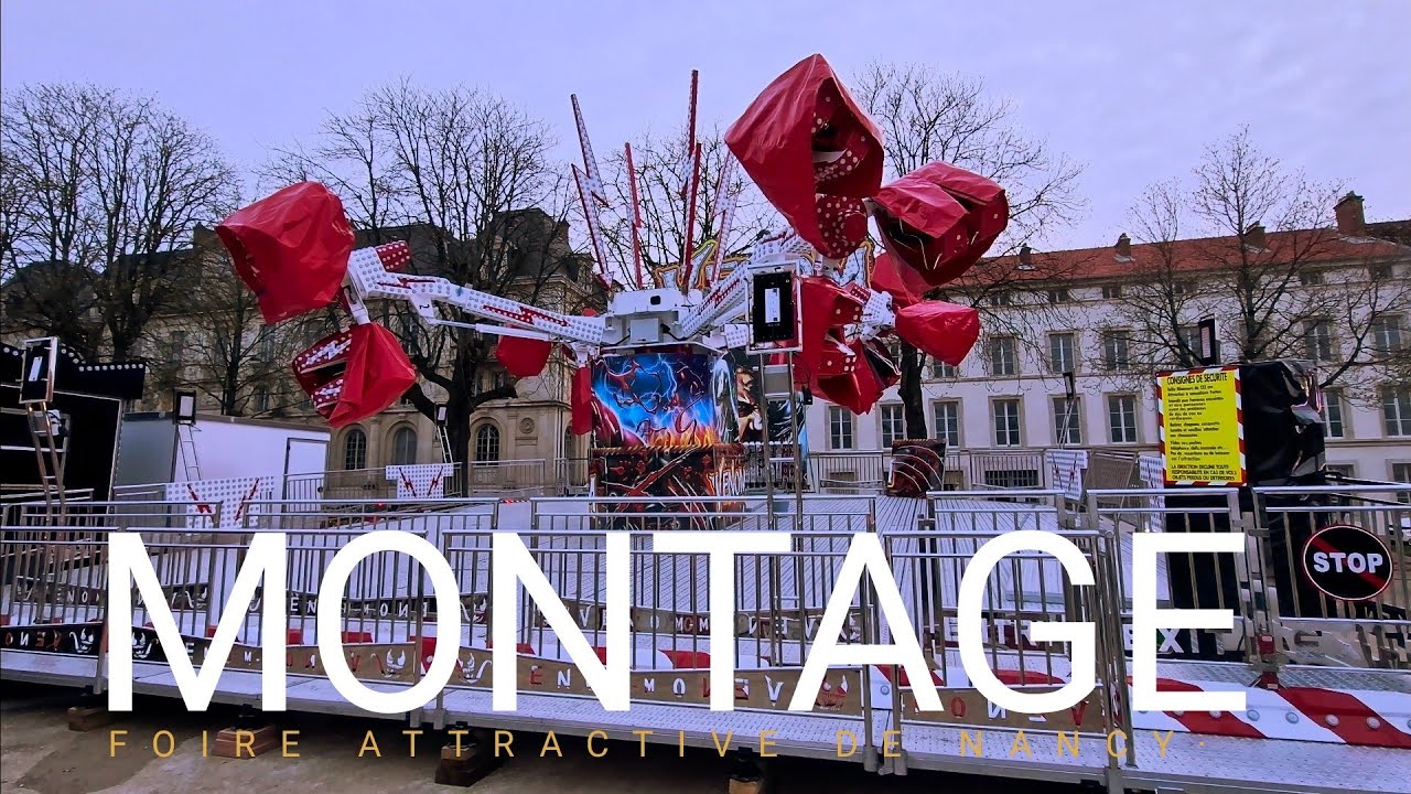 Montage de la foire attractive de Nancy 2024 1ère partie