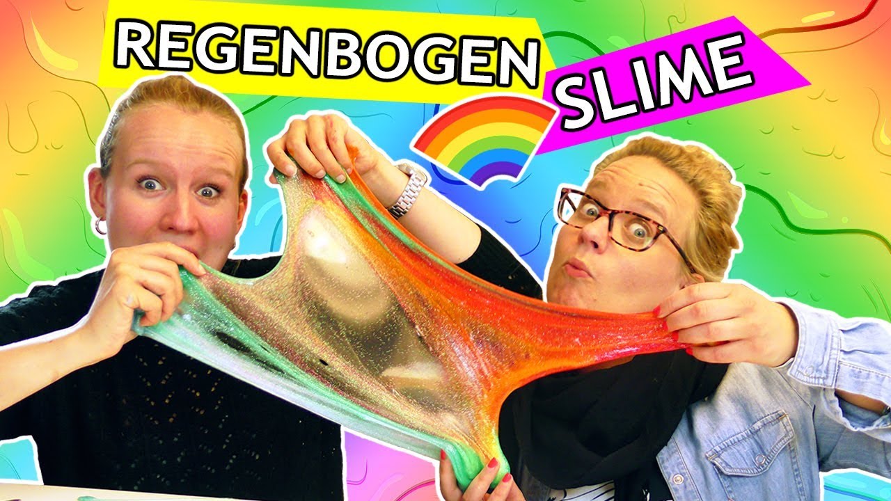 Der PERFEKTE Regenbogen Slime mit Kathi & Eva | Schleim DIY Idee | Slime Selber machen