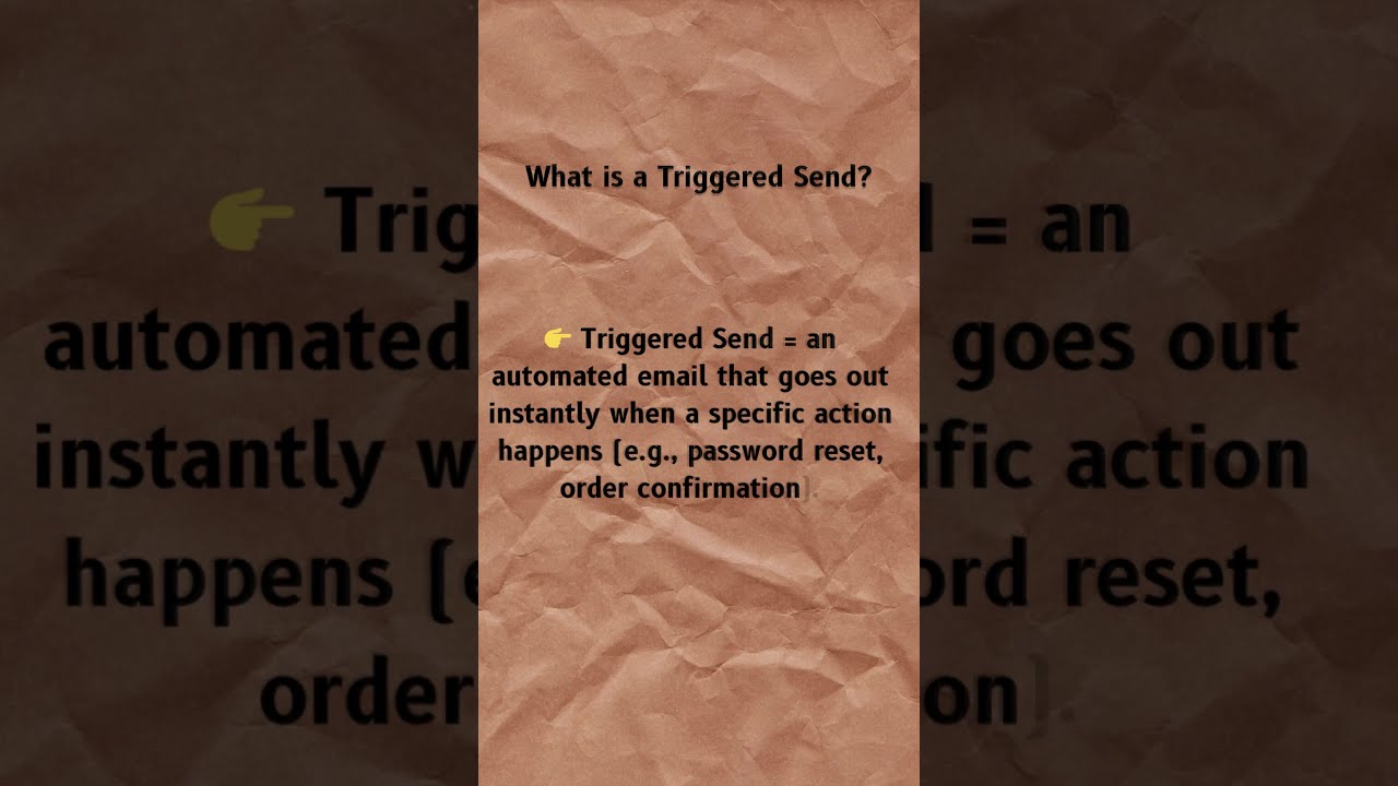 Triggered Send in SFMC Explained | Salesforce Marketing Cloud Interview. #shorts  #shortvideo #sfmc
