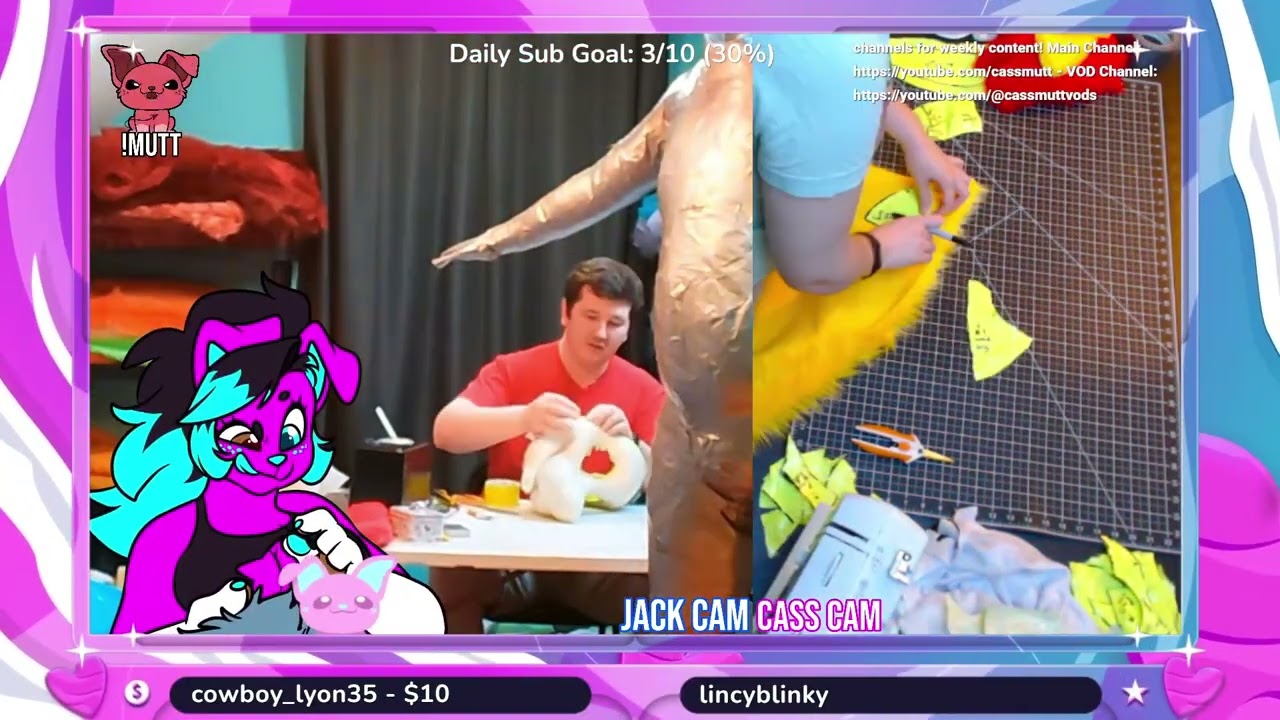 Fursuit Making Timelapse - July 2025 - CassMutt VODs