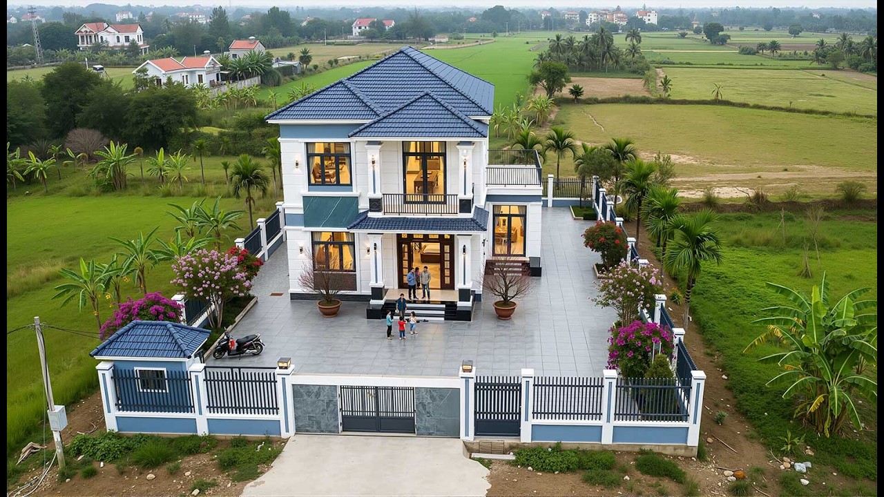 Những Mẫu Nhà Miễn Phí- Nhà 2 Tầng Hiện Đại Phòng Bếp Bố Trí Bên Ngoài #dthouse13