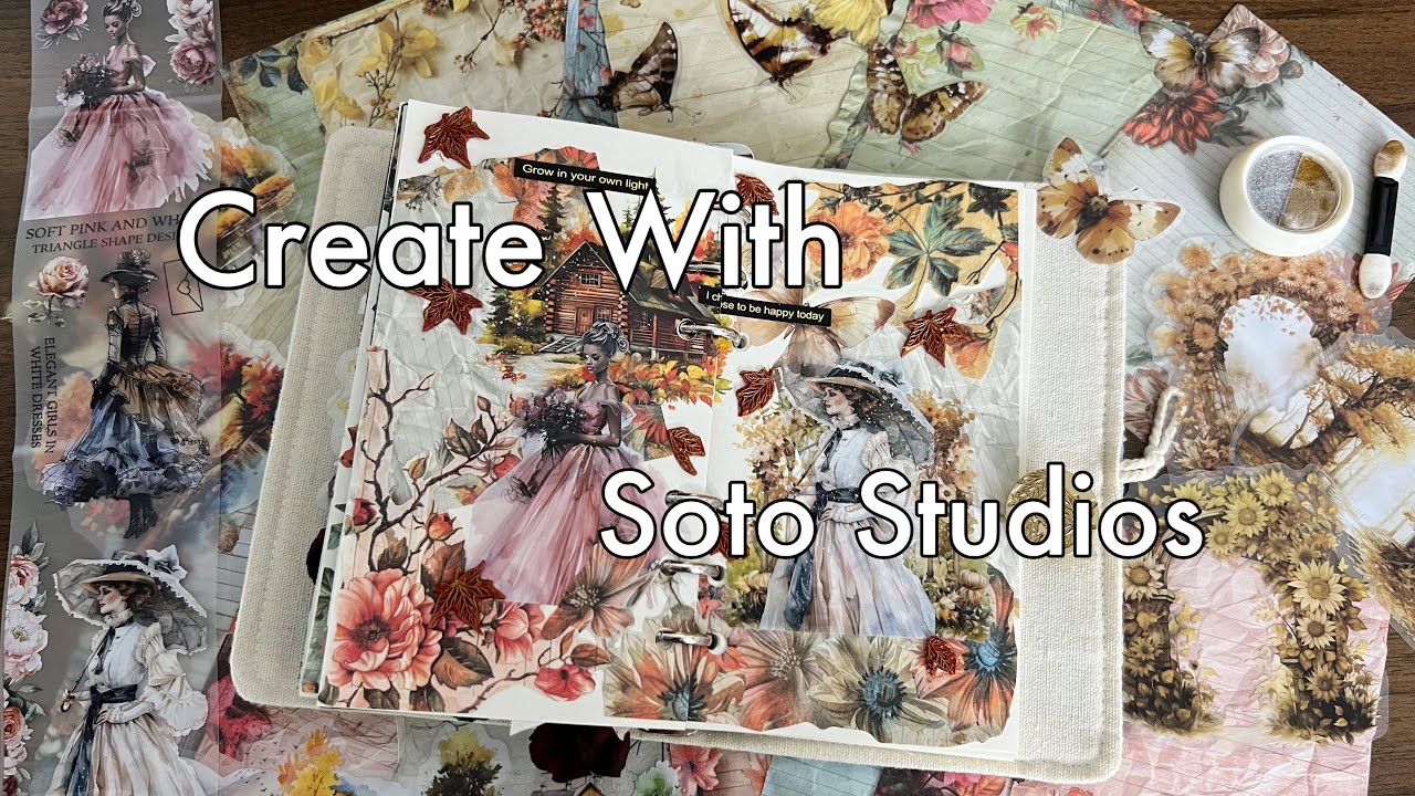 Creative Spreads with Soto Studios🥰 | Scrapbook Supplies| Junk Journaling | Scrapbooking Idea | ASMR