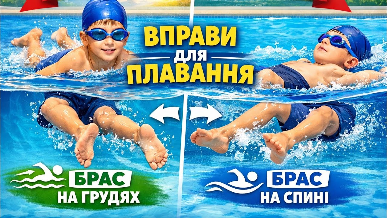 Вправи для оволодіння рухами ногами  у плаванні стилями брас на грудях та брас на спині | 3 клас