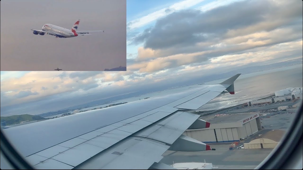 (4K + ATC) FULLY OVERLAPPED BRITISH A380 TAKEOFF!!! SAN FRANCISCO - LONDON | COLLAB WITH @CaliPlanes