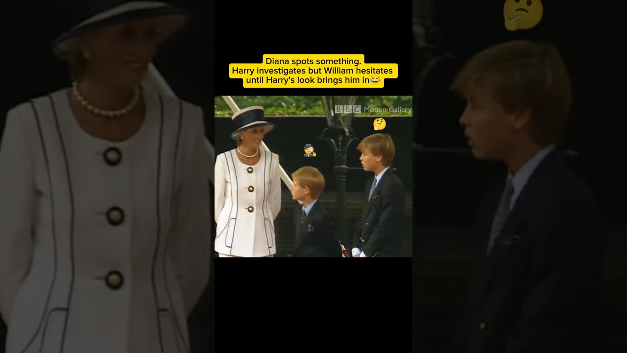 Diana spots something.Harry investigates but William hesitates until Harry's look brings him in😂