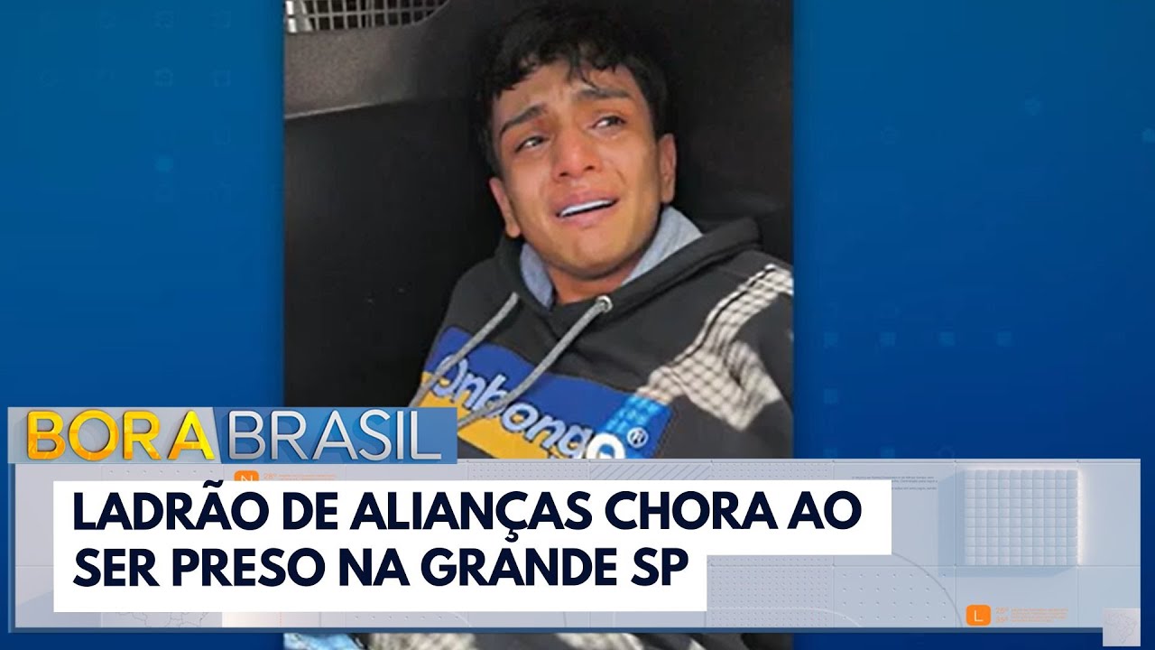 Ladrão de alianças chora ao ser preso na Grande SP | Bora Brasil