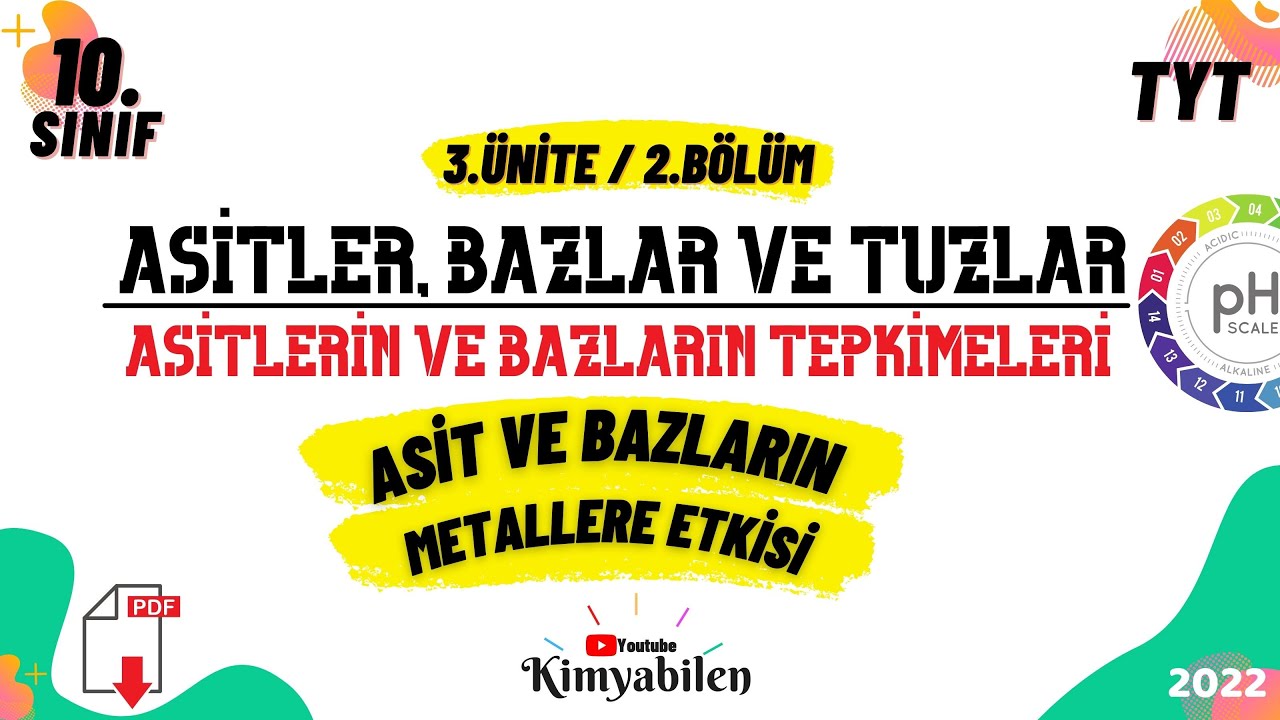 ASİT BAZLARIN METALLERE ETKİSİ - 10.SINIF KİMYA -TYT KİMYA