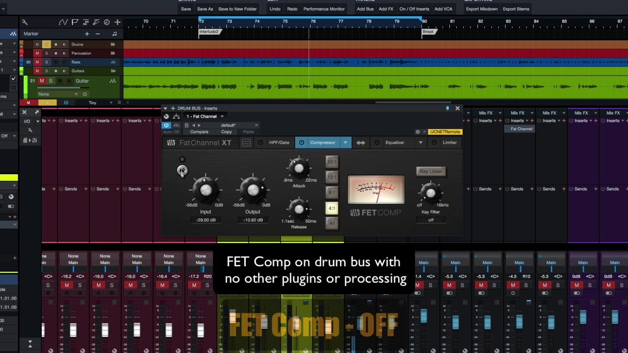 PreSonus Fat Channel Plug-in Demo: FET Comp