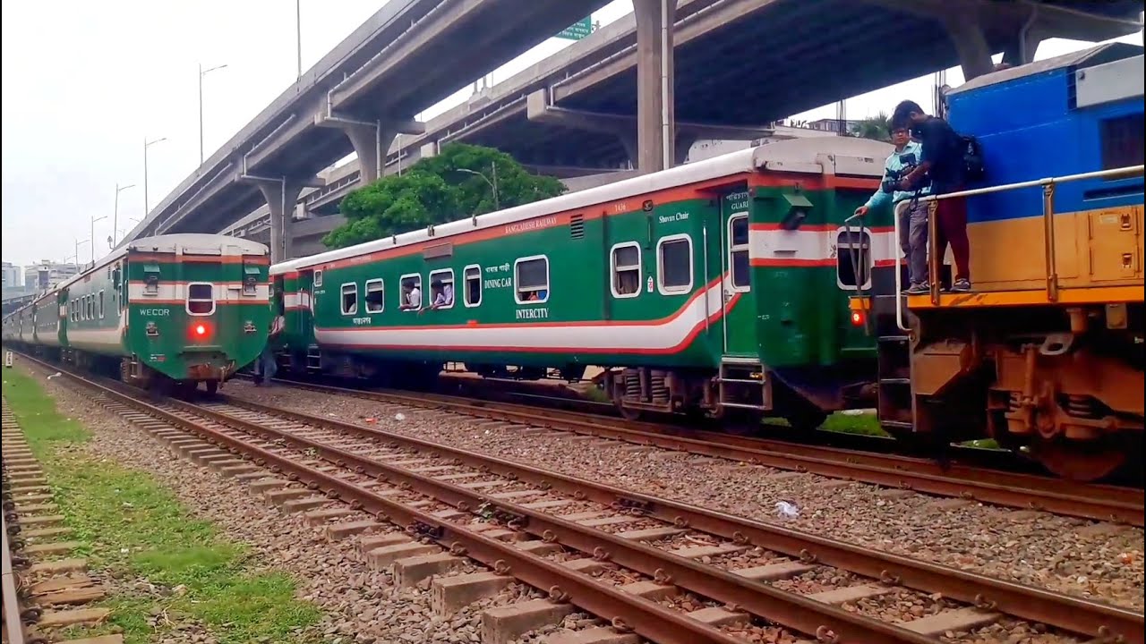 Burimari Express train arrive and train crossing and depart from Tejgaon railway station