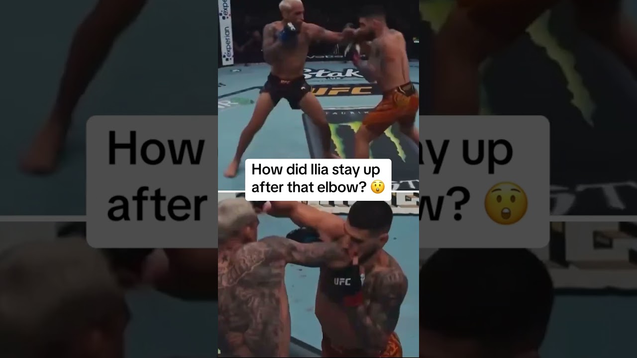 Этот ракурс удара локтем Чарльза Оливейры по Илии Топурии 👀 (через @ufc/TT)