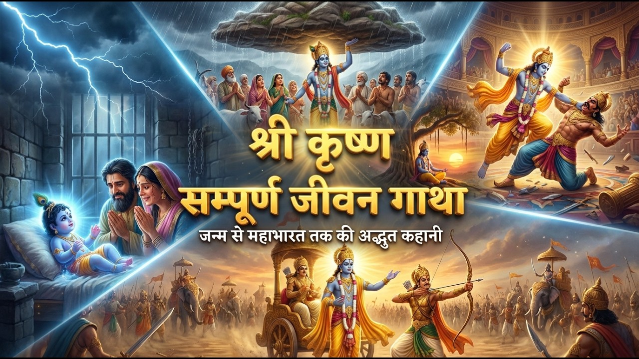 श्री कृष्ण की पूरी कहानी | जन्म से अंतिम लीला तक  #KrishnaKahani #KrishnaLifeStory #KrishnaLeela