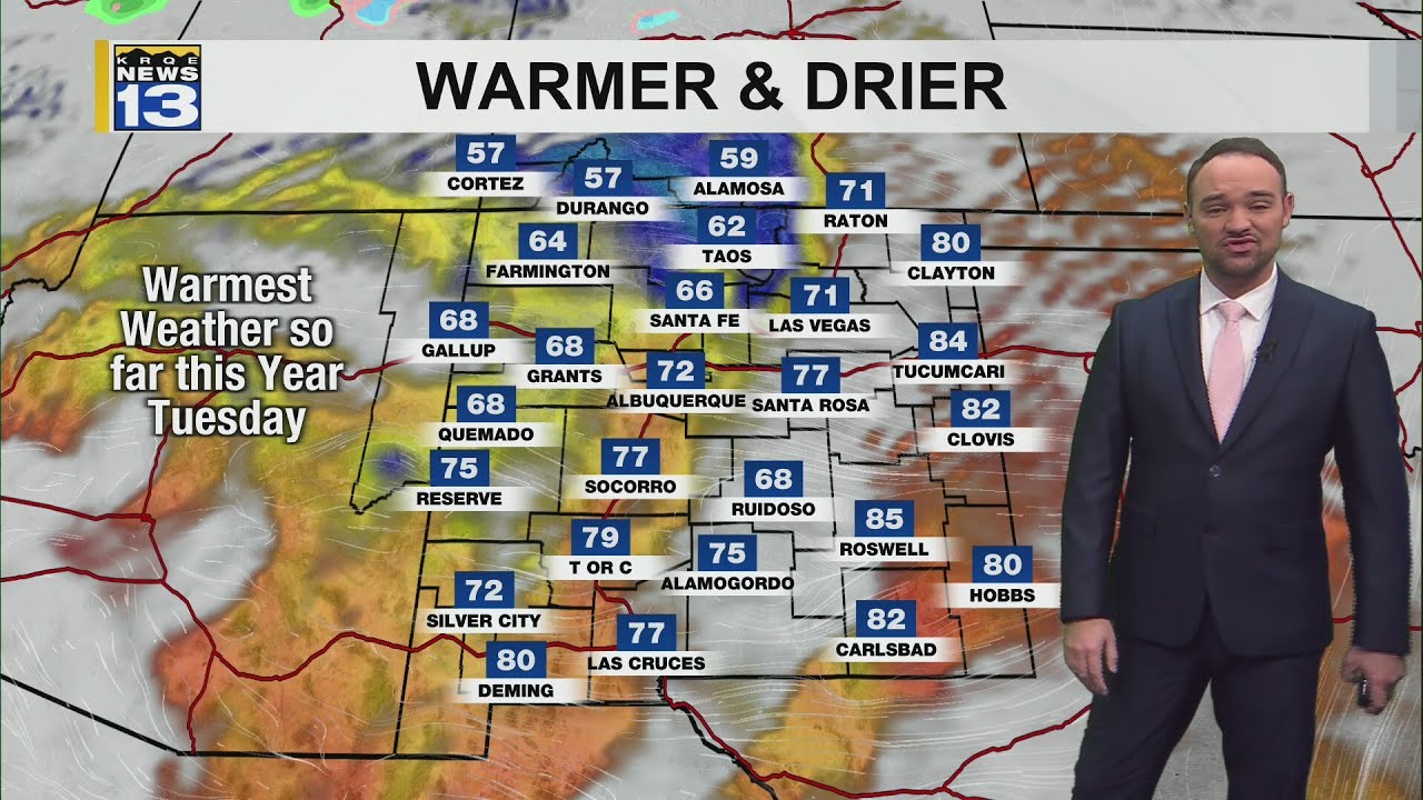 Warm and dry conditions continue to move in through the week