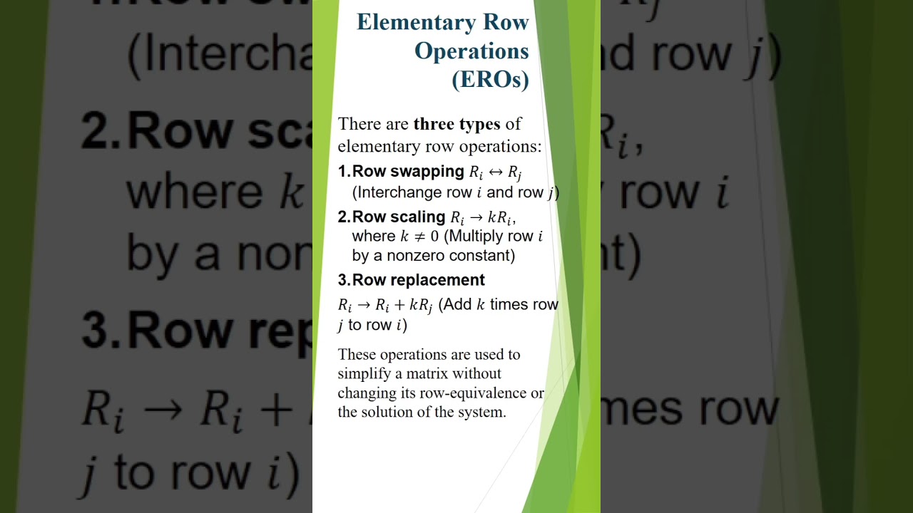 Elementary row operations