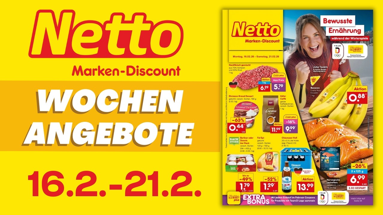 NETTO Prospekt aktuell 📄 Angebote gültig ab Montag 16.2.2026 | Prospekt Check #NETTO