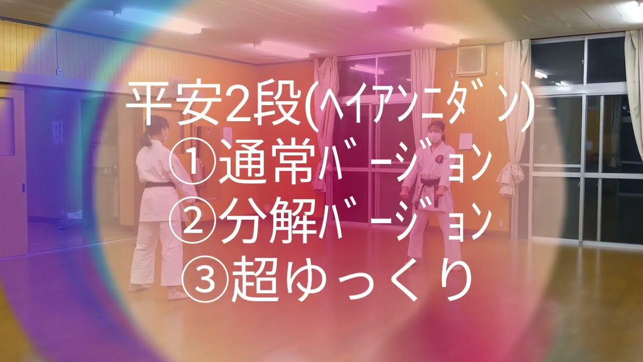 【自主練出来る空手形】平安2段(ﾍｲｱﾝﾆﾀﾞﾝ)編 ①通常②分解③超ｽﾛｰ #空手 #karate #kata #heiannidan