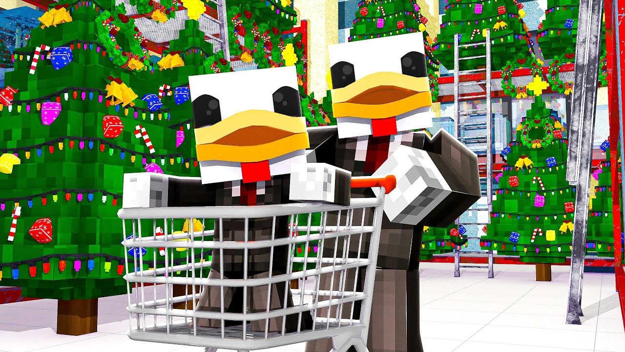 PORTO MIO FIGLIO A COMPRARE GLI ADDOBBI DI NATALE SU MINECRAFT