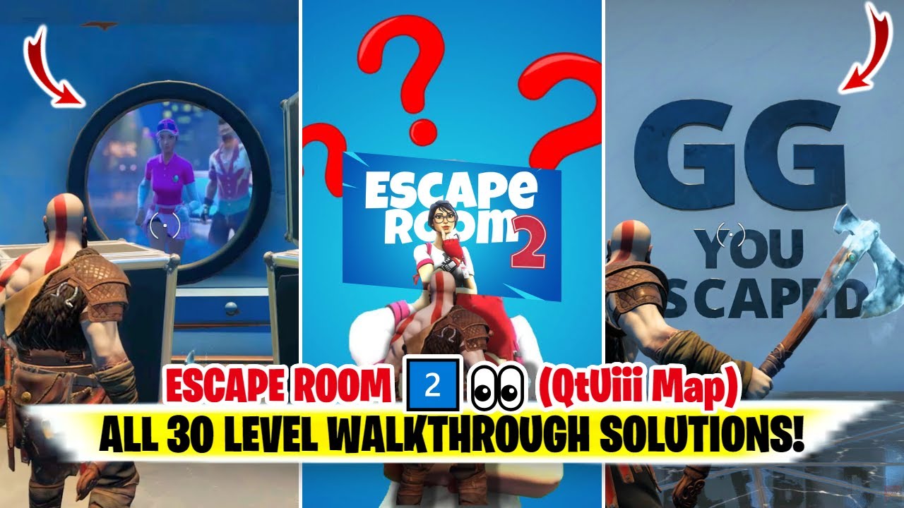 ESCAPE ROOM 2 Solutions (QtUiii Map) | ESCAPE ROOM 2 Fortnite | Qtuiii Escape Room Map