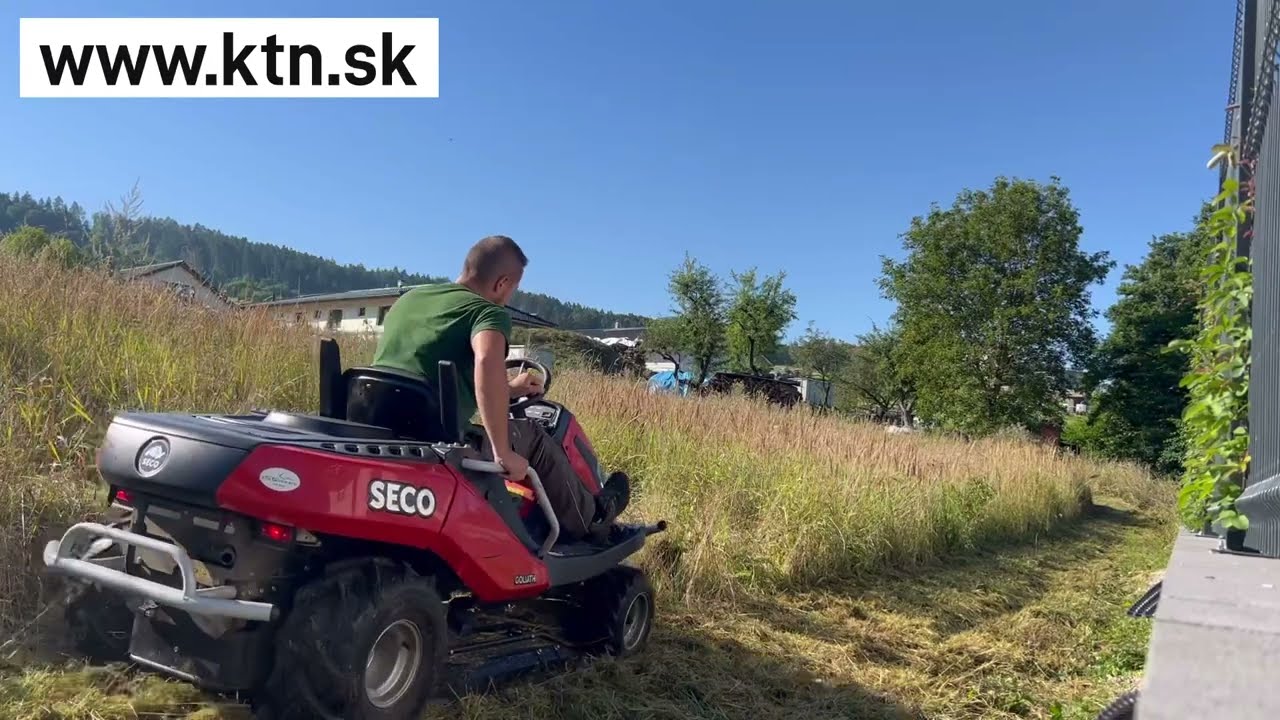 Mulčovanie prerastenej trávy - Seco Goliath 4x4 mulching
