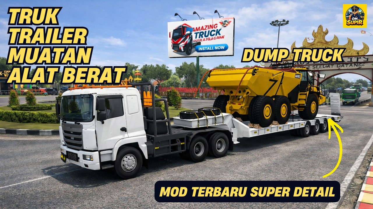 GILA! TRUK TRAILER ANGKUT DUMP TRUCK TAMBANG RAKSASA | BUS SIMULATOR INDONESIA