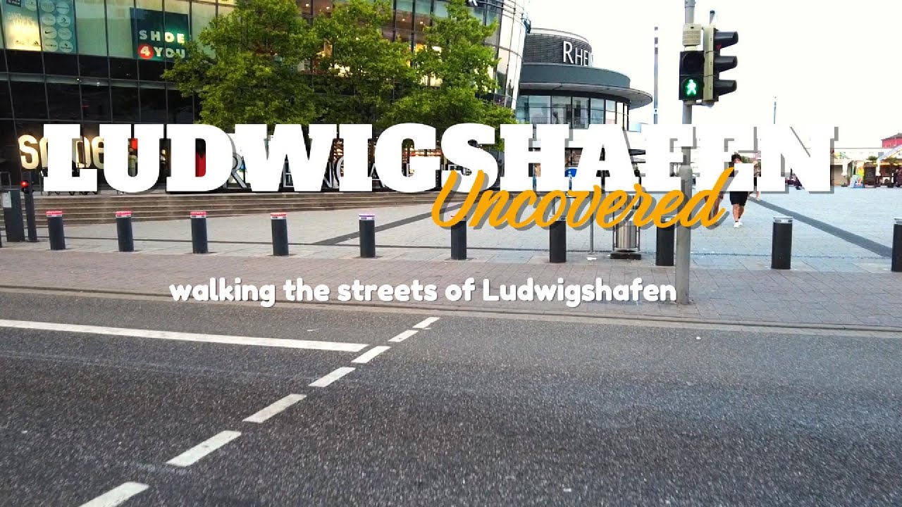 Ludwigshafen evening walk, central station, shopping center, sunset 