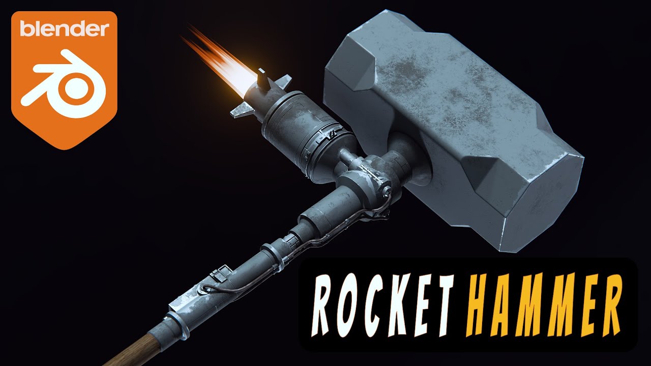 Making Of Rocket Hammer In Blender #blender3d #b3d