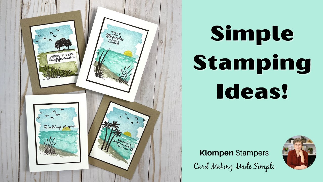 Beach Themed Cards: Make All 4 Simple Greeting Cards Fast!