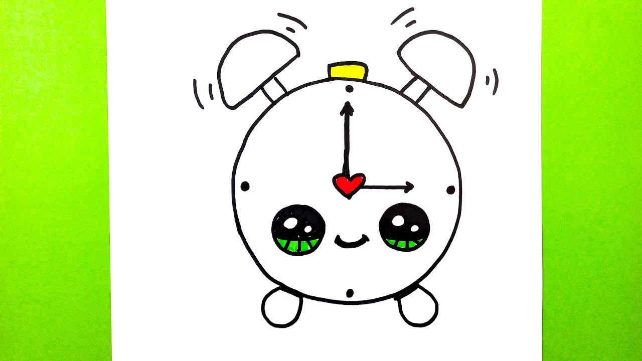 Kolay Saat Çizimi, Çalar Saat Nasıl Çizilir, Çocuklar İçin Kolay Resim Çizme, Çizim Saati Art 2022