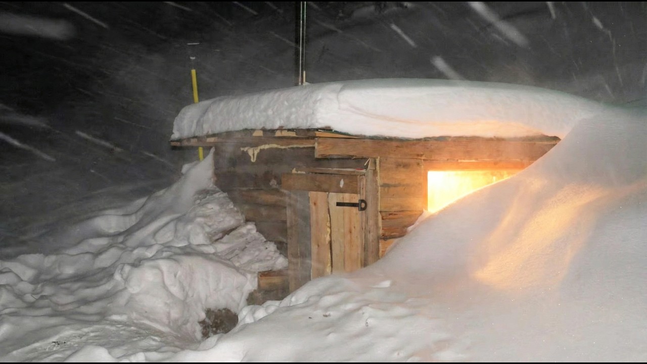 SPEND A COLD WINTER NIGHT IN THE WILDERNESS. A TINY DUGOUT IS OUR SALVATION HERE.