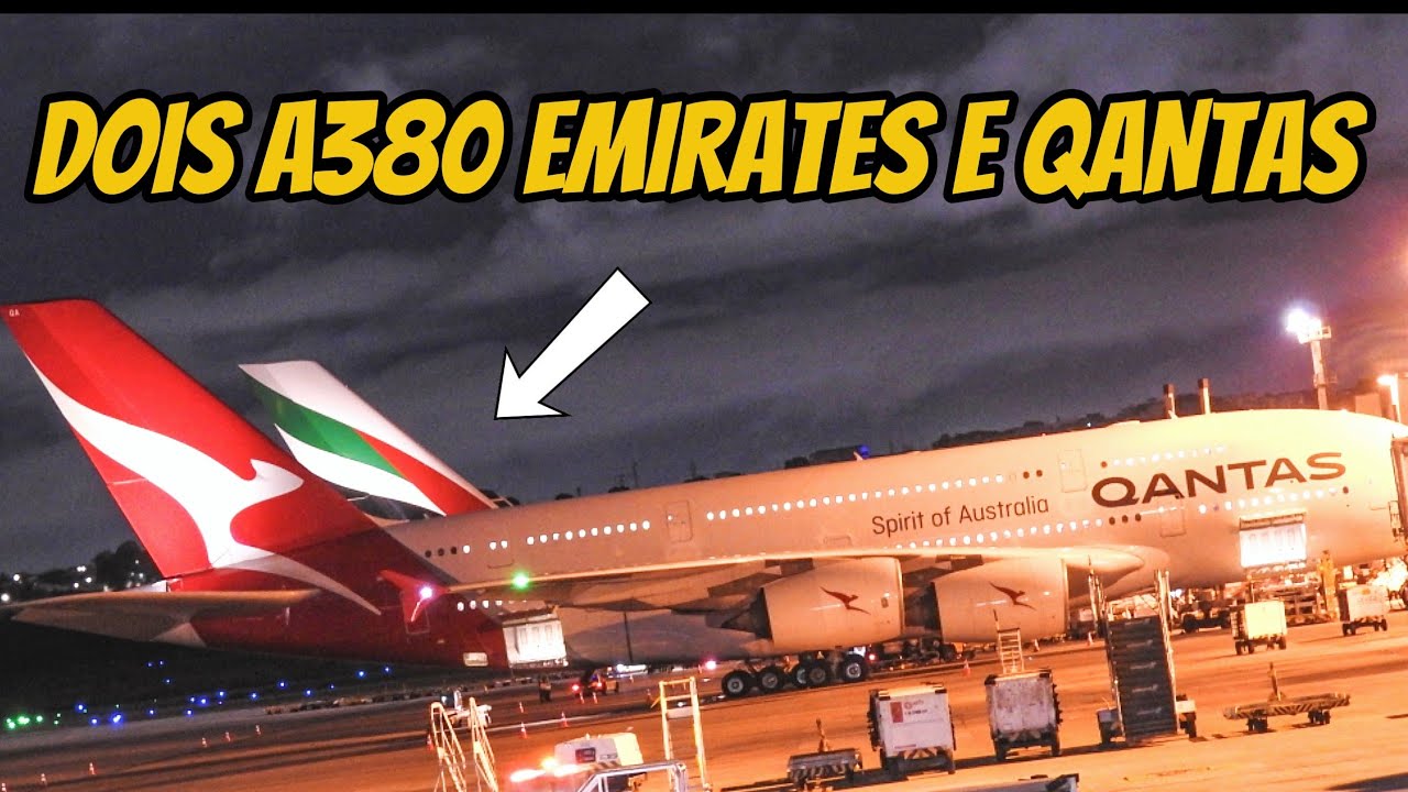 POUSOU A NOITE ! QANTAS AIRBUS A380 PAROU AEROPORTO DE GUARULHOS SENSACIONAL
