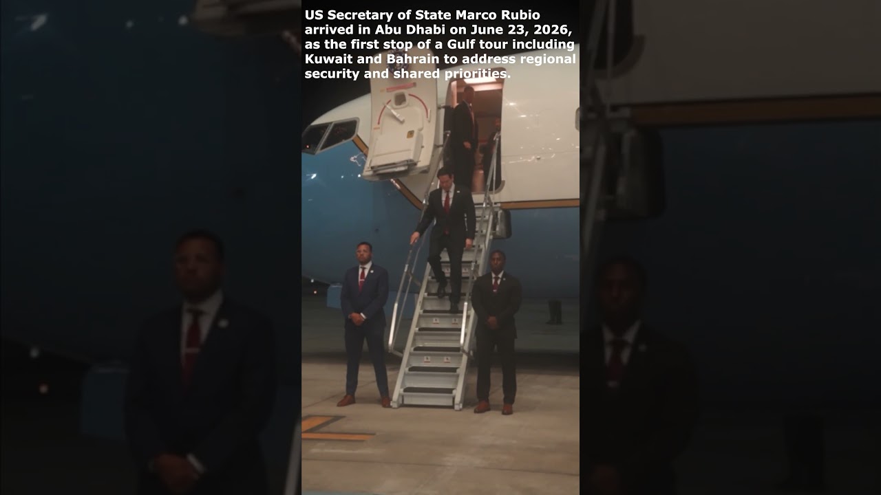 Marco Rubio arrived in Abu Dhabi as the first stop of a gulf tour to address regional security