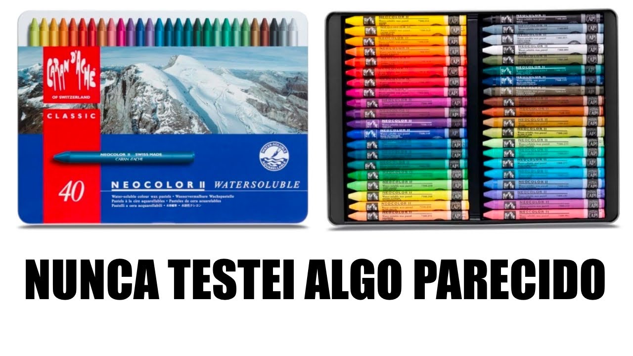VOCÊS PRECISAM ADQUIRIR ESSE MATERIAL | TESTEI O GIZ AQUARELAVEL DA CARAN DACHE | NEOCOLOR II