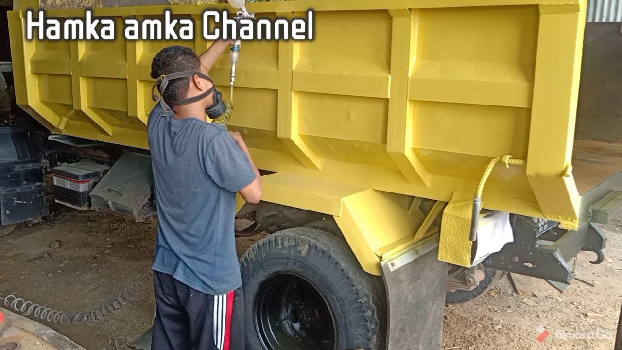 Full Video. Cat Ulang Bak Mobil Truk Canter.@algazaliteknik