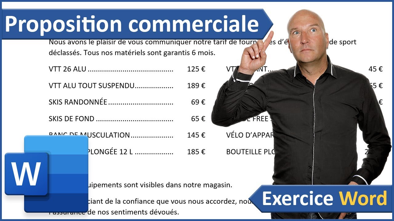 Exercice Word, proposition commerciale