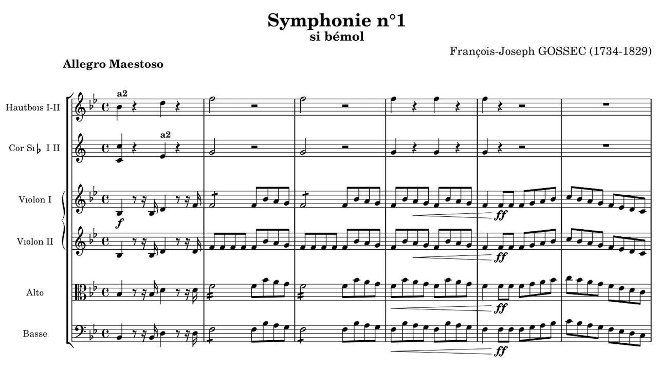 Fran&ccedil;ois-Joseph Gossec (1734-1829) - Symphony No.1 in B-Flat Major