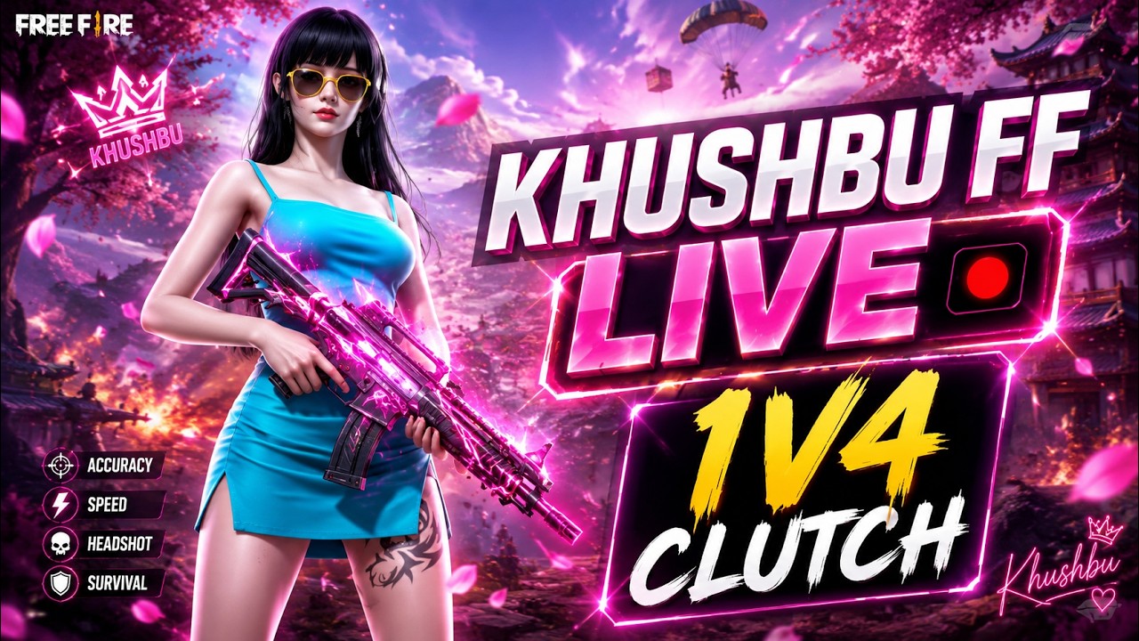 FREE FIRE LIVE  CUSTOM ROOM 😍| FF LIVE GIVEAWAY WITH KHUSHBU FF #GIVEAWAY #FF#shortsfeed#trending